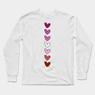 Lesbian hearts flag Long Sleeve T-Shirt